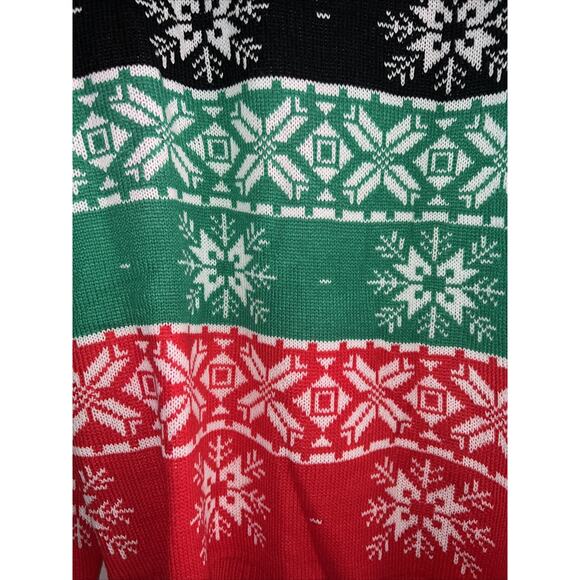 NWT Yidarton Men Size Large Christmas Snowflake Acrylic Sweater, Red Green Black - Picture 7 of 11
